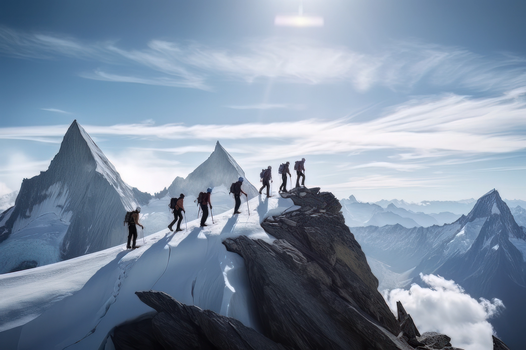 L'équipe ehtrace en team building à la montagne